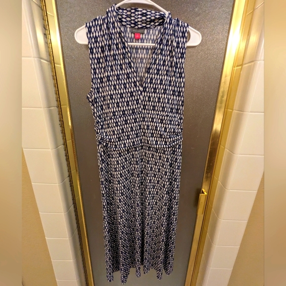 Vince Camuto Blue Midi Dress Size Medium - Picture 4 of 5